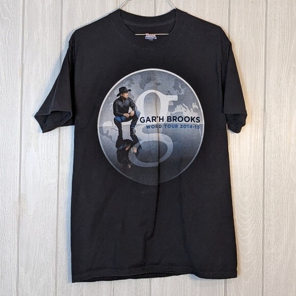 Garth Brooks Black Double Sided World Tour Tee 2014-2015 EUC SZ M - Picture 5 of 5